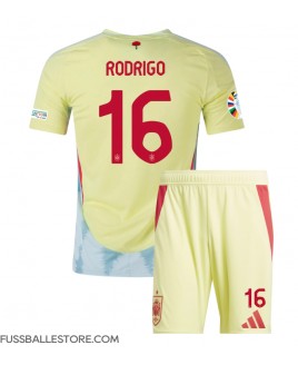 Günstige Spanien Rodri Hernandez #16 Auswärts Trikotsatzt Kinder EM 2024 Kurzarm (+ Kurze Hosen)